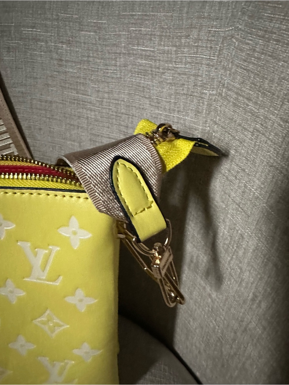 Yellow Monogram Shoulder - Crossbody with Red Trim - Picture 4 of 9